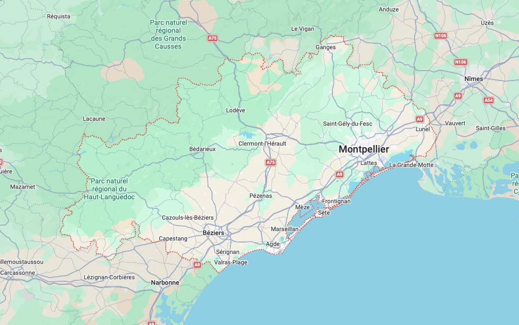 Zone de couverture ECO NET - Hérault
